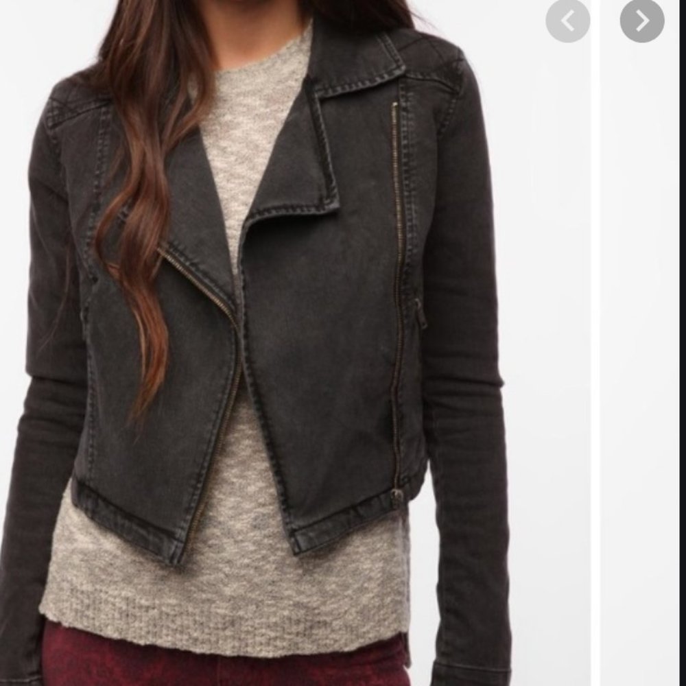 Denim Moto Jacket - L